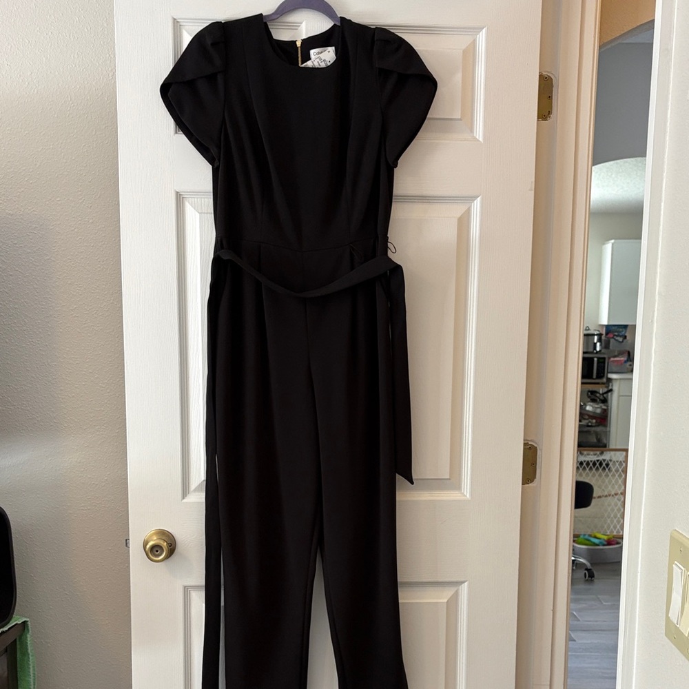 Calvin Klein Black Puff Sleeve Jumpsuit